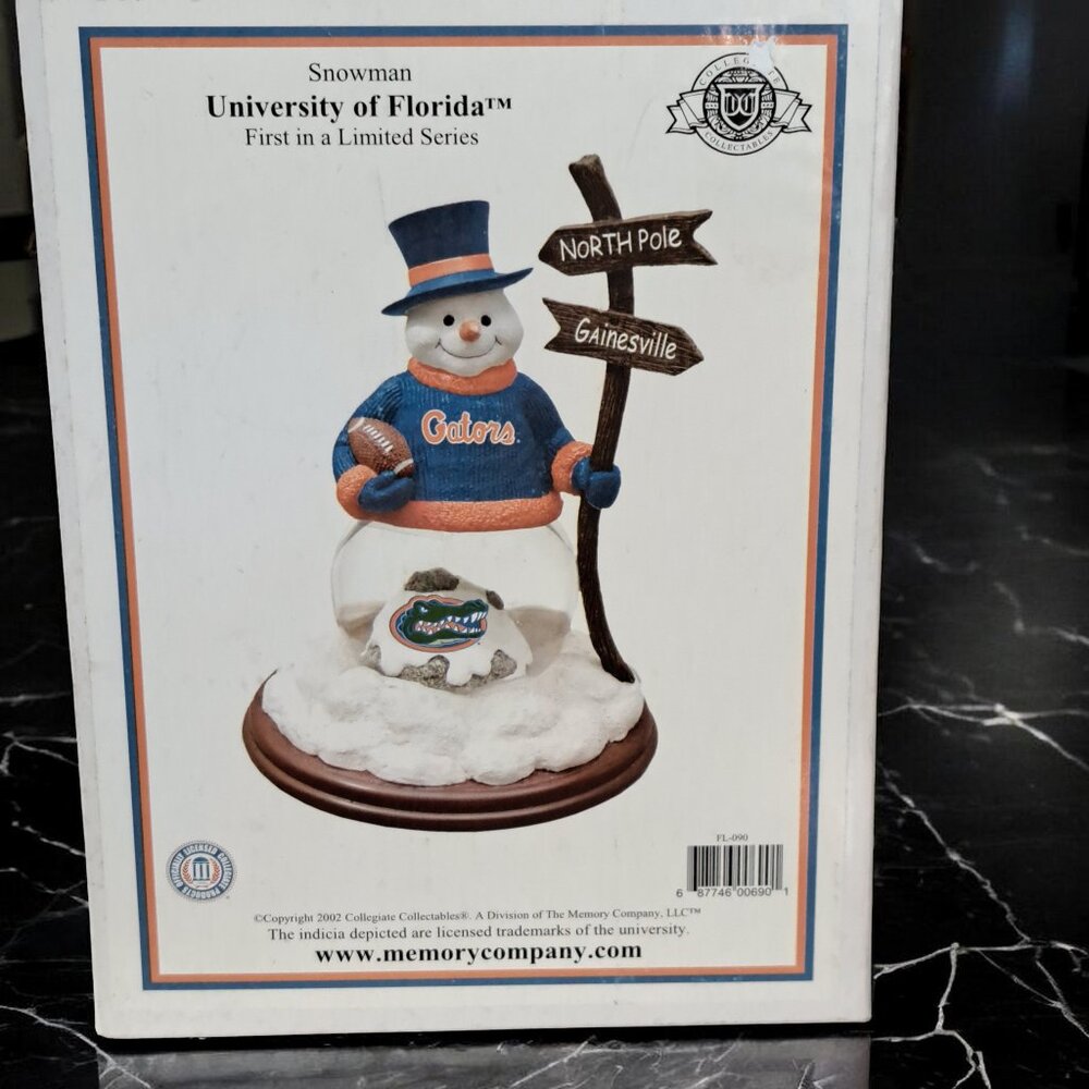 University of Florida Gators Snowman by The Memory Company Snow Globe - Picture 2 of 14